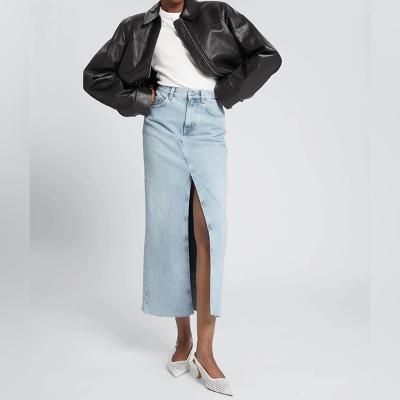 & Other Stories Dresses & Skirts - NWT & Other Stories Long Frayed Edge Denim Maxi Skirt